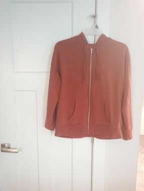 Time and Tru Rust-Orange Full Zip Hoodie